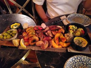 Seafood platter at Bubita Bar in Barcelona