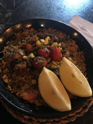 paella with veg chicken  at Bubita Bar in Barcelona