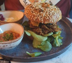 Chicken bagel at Bubita Bar in Barcelona