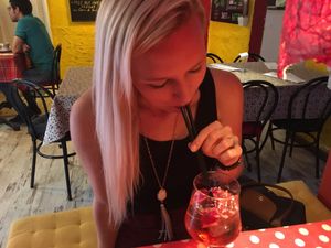 Rose sangria  at Bubita Bar in Barcelona