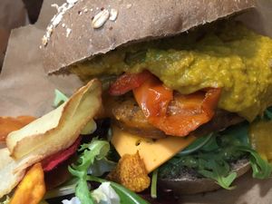 Burger  at Bubita Bar in Barcelona