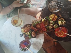 Vegan Roma board with added 'shrimps' at Bubita Bar in Barcelona