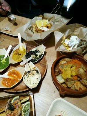 food in Barceloneta Sangria Bar at Bubita Bar in Barcelona