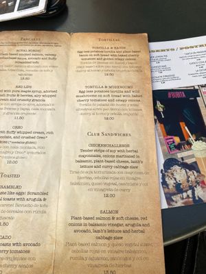 Menu at Bubita Bar in Barcelona