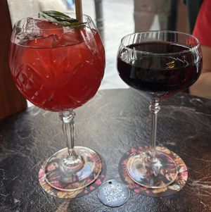 Venus Sangria and red wine  at Bubita Bar in Barcelona