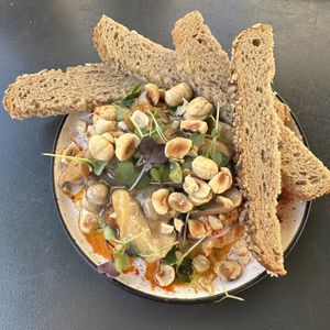 Hummus & Mushrooms  at Bubita Bar in Barcelona