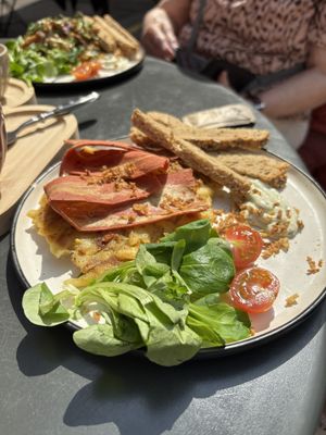 Bacon and gold tortilla - really good  at Bubita Bar in Barcelona