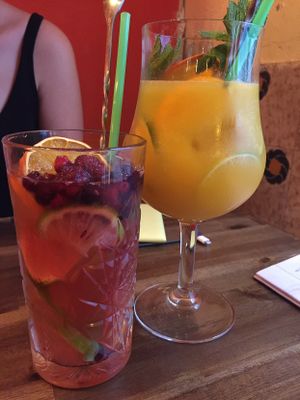 rose and white sangria  at Bubita Bar in Barcelona