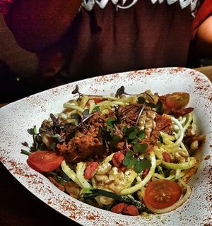Raw zucchini noodles at Bubita Bar in Barcelona