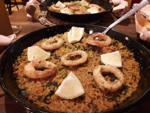 'Calamari' paella.  at Bubita Bar in Barcelona