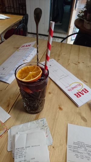 Spicy sangría on a hoooot day at Bubita Bar in Barcelona