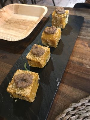 4D polenta cubes at Bubita Bar in Barcelona