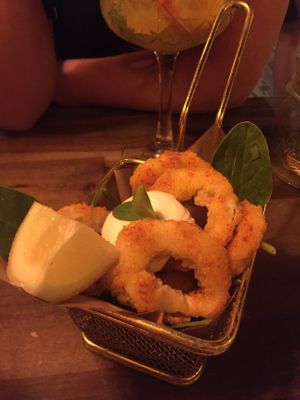 Vegan squid rings at Bubita Bar in Barcelona