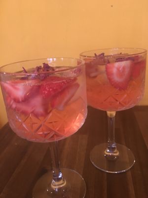 pink gin and tonic! at Bubita Bar in Barcelona