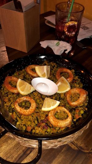 ‘Calamares’ paella! at Bubita Bar in Barcelona