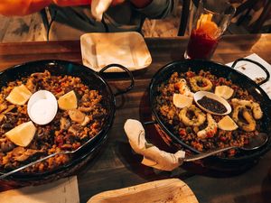 Seafood and mushrooms paella. Seafood is much better at Bubita Bar in Barcelona