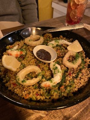 Seafood paella at Bubita Bar in Barcelona