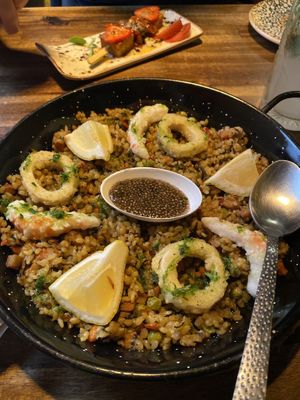 vegan Paella - taste 10/10, size not so much. could be way more for almost 17€ at Bubita Bar in Barcelona