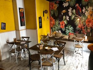 Cheerful decoration at Bubita Bar in Barcelona