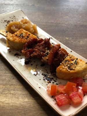 Tempeh skewer at Bubita Bar in Barcelona