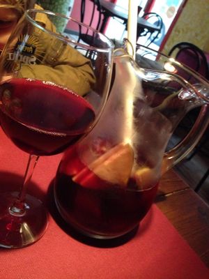 Jessica sangria jug at Bubita Bar in Barcelona