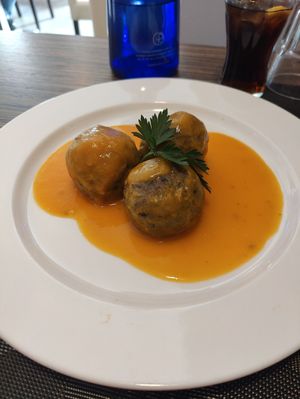 Canederli in salsa alla zucca at Veganda in Padua