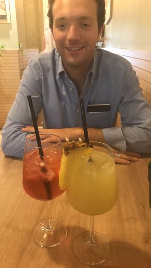 Ananas mimosa and ginger spritz! A++ at Veganda in Padua