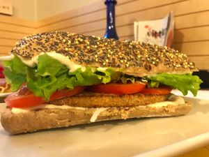 Panini sandwich with tofu  at Veganda in Padua