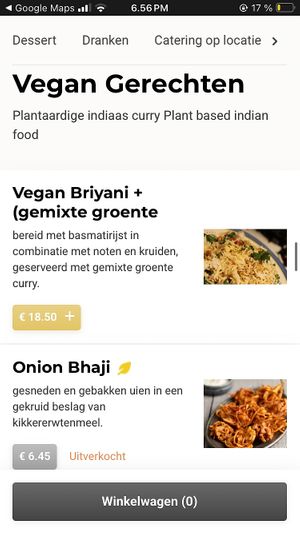 Menu from website  at Kathmandu Kitchen Leiden in Zuid-holland