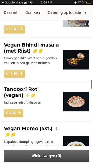 Menu from website  at Kathmandu Kitchen Leiden in Zuid-holland