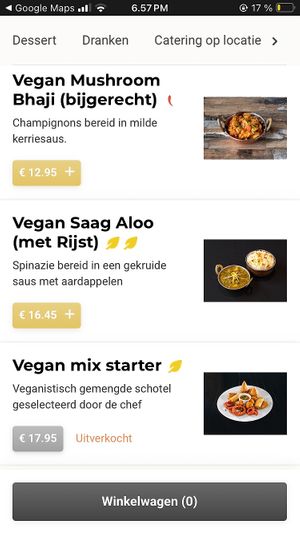 Menu from website  at Kathmandu Kitchen Leiden in Zuid-holland