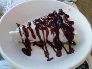panna cotta cheesecake at Panino Vegano in Florence