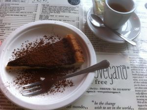Chocolate hazelnut cake at Panino Vegano in Florence