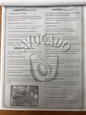 Menú at Avocado Vegetariano - Santa Gertrudis Copo in Merida