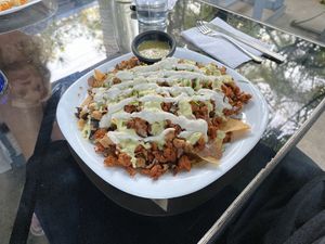 Veganachos micros at Avocado Vegetariano - Santa Gertrudis Copo in Merida