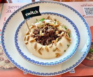 Humms with meat at Semsom in Dubai