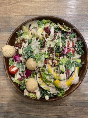 Green Power Protein Bowl. 
So good! Made with garlic hummus to give it a rich but not too salty flavor and local avocados for those good fats! at Miss Green - Dunhua in Taipei