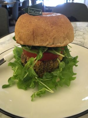 Signature avocado burger  at Miss Green - Dunhua in Taipei