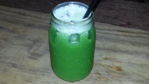 fill up wheat grass drink at Miss Green - Dunhua in Taipei