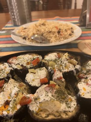 Aubergines and Basmati Rice at Kabul in Prague