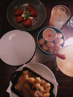 our dinner, cocktails and appetizers at Charlie Was a Sinner in Philadelphia