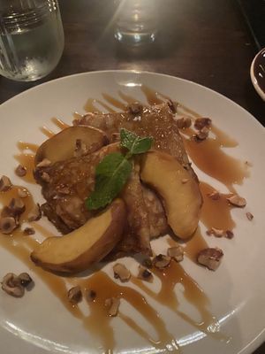 Peach crepes  at Charlie Was a Sinner in Philadelphia