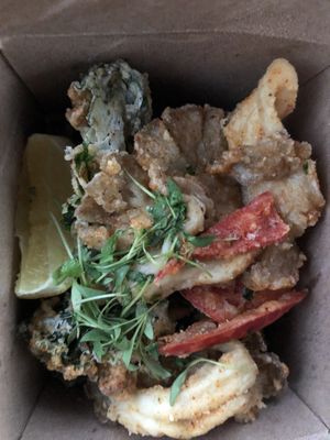 Oyster mushroom fried “calamari"  at Charlie Was a Sinner in Philadelphia