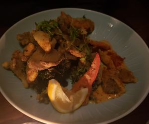 Calamari and oysters at Charlie Was a Sinner in Philadelphia