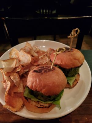 Zucchini "Crab cake" sliders at Charlie Was a Sinner in Philadelphia