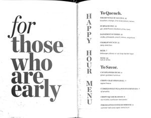 Happy hour menu at Charlie Was a Sinner in Philadelphia