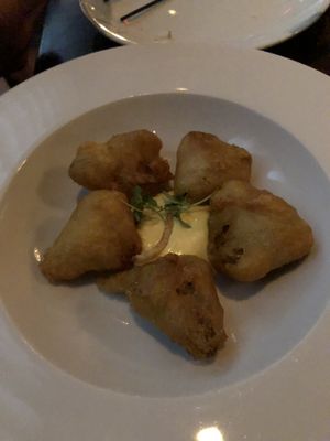 Artichoke fritters  at Charlie Was a Sinner in Philadelphia