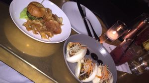 Crab slider and bao buns at Charlie Was a Sinner in Philadelphia