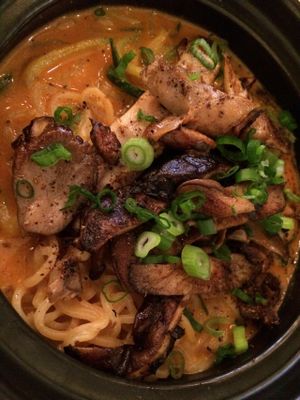 DAN DAN NOODLES
5 spice mushrooms, zucchini, red chile-sesame sauce at V Street in Philadelphia