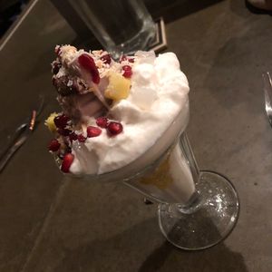 purple sweet potato ice cream, orange granita, pickled pineapple at V Street in Philadelphia